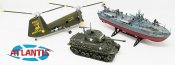 Air Land and Sea Hobby Gift Set Model Kit by Atlantis Sherman Tank, PT Boat and Helicopter