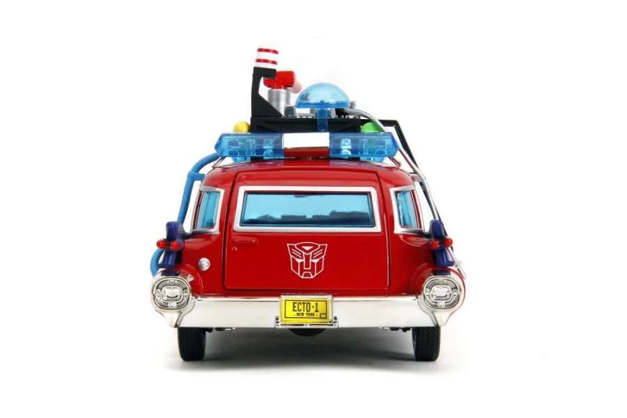 Ghostbusters Transformers Hollywood Rides Ecto-1 Optimus Prime Edition 1/24 Scale Vehicle - Click Image to Close