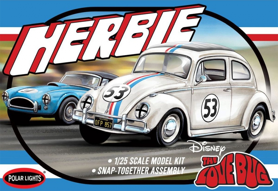 Herbie The Love Bug 1/25 Volkswagen Beetle Model Kit By Polar Lights - Click Image to Close