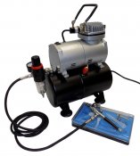 Air Brush and Air Compressor with Tank Hobby Kit AS-186