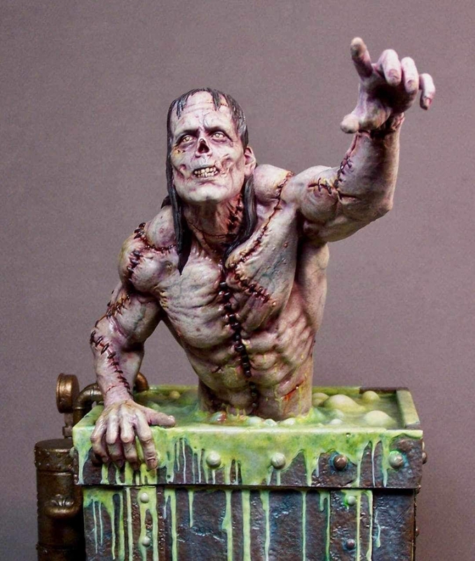 Alive 1/4 Frankenstein Bust Model Kit - Click Image to Close