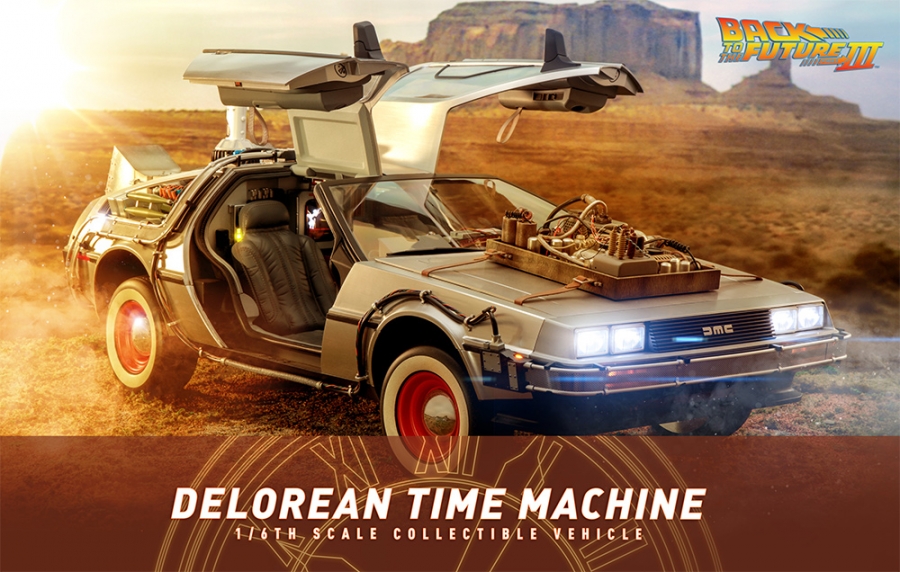 Back to the Future III Delorean Time Machine 1/6 Scale Replica by Hot Toys - Click Image to Close