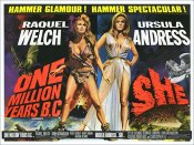 One Million Years BC and SHE - 1969 - British Quad Double-Bill Poster - 30X40