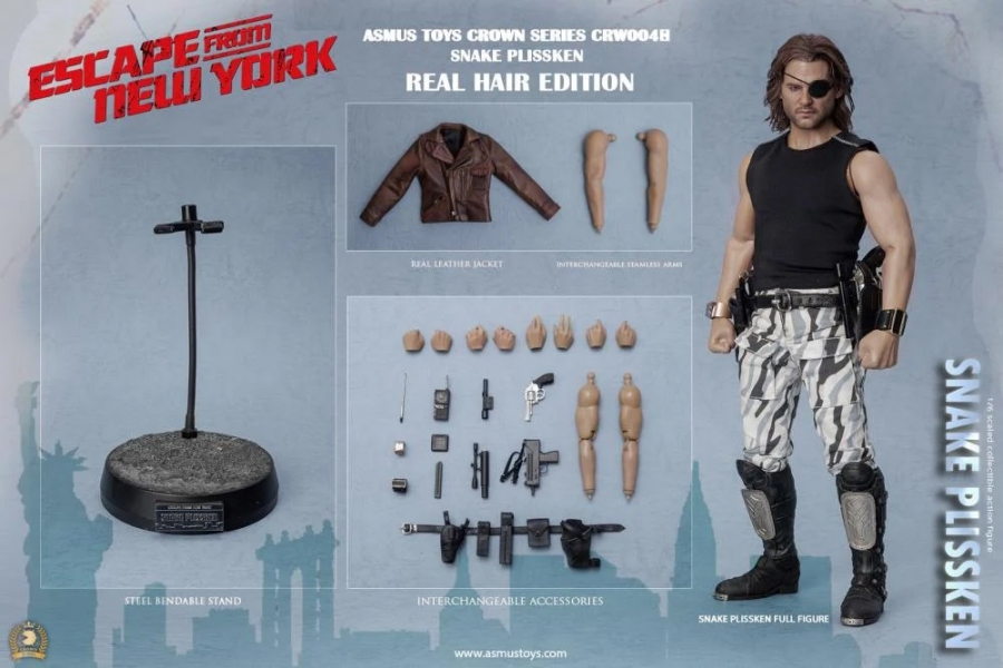 Escape from New York Snake Plissken (Real Hair) Crown Series 1/6 Scale Figure - Click Image to Close