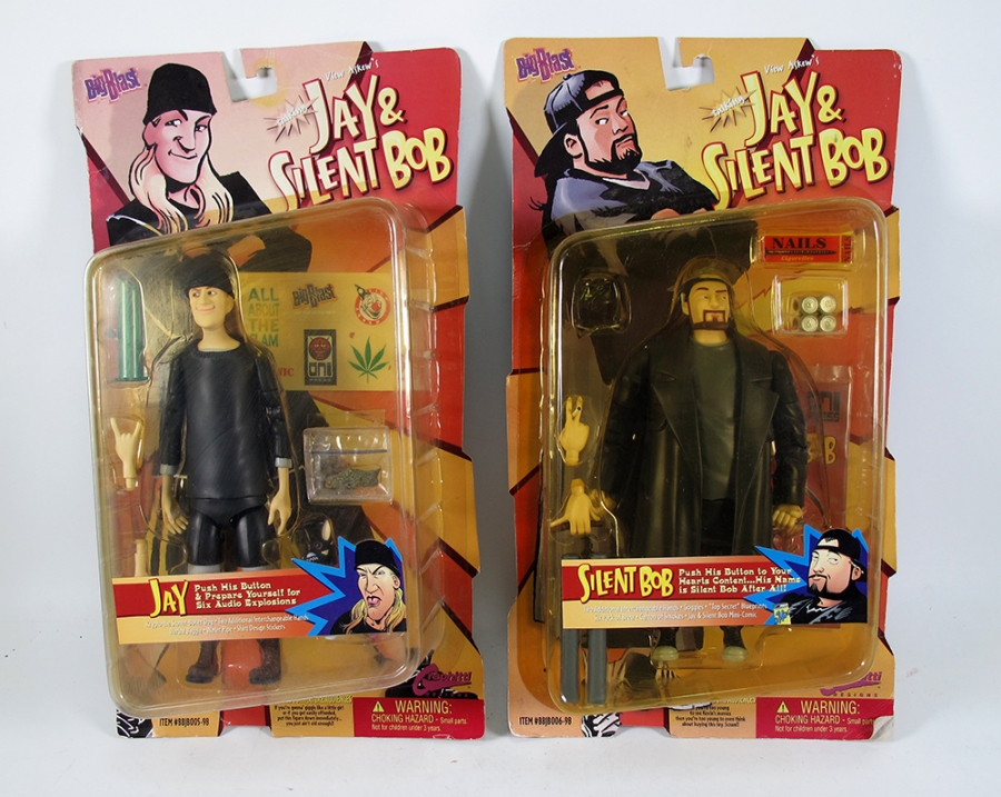 Jay and Silent Bob Talking Figures Set of 2 Mint On Card View Askew - Click Image to Close