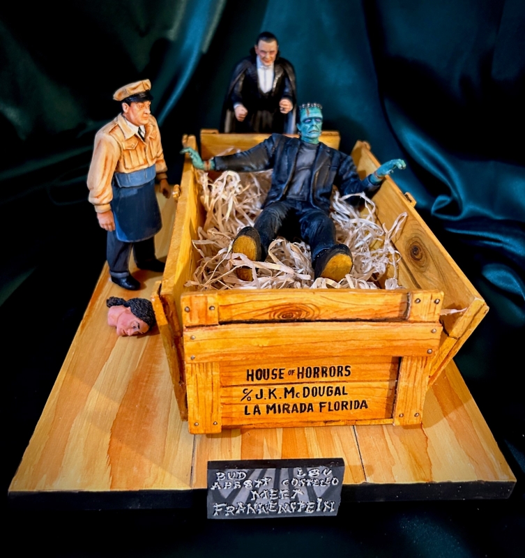 Aurora Monster Scenes Scale Frankenstein Bustin Outta Crate Scene Model Kit - Click Image to Close