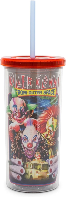 Killer Klowns From Outer Space Carnival Cup With Lid Double-Walled Travel Tumbler - Click Image to Close