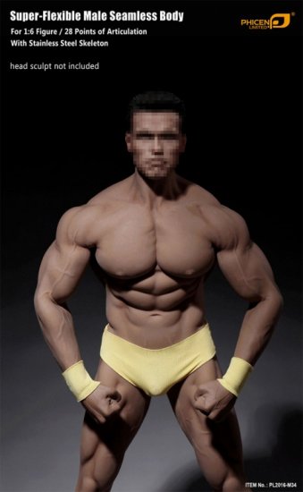 Male Body Seamless 1/6 Scale Super Flexible Muscular Version by