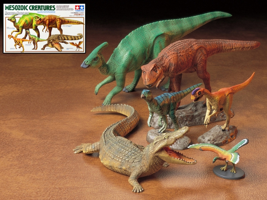 Mesozoic Creatures Dinosaur Diorama Set 1/35 Scale Model Kit by Tamiya Japan - Click Image to Close