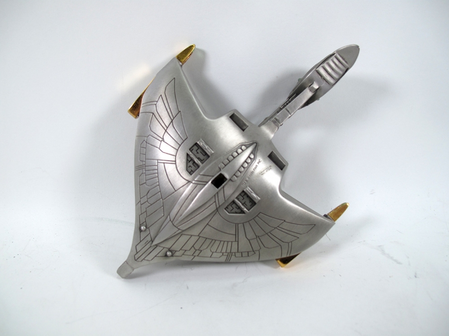 Star Trek TNG Romulan War Bird Large Scale Pewter Replica Franklin Mint - Click Image to Close