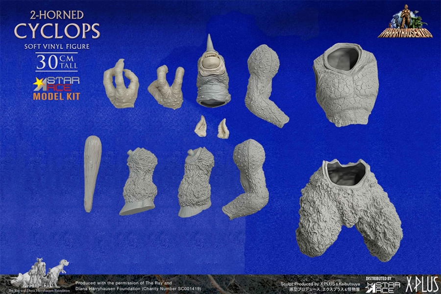 7th Voyage of Sinbad 2-Horned Cyclops Model Kit by X-Plus - Click Image to Close
