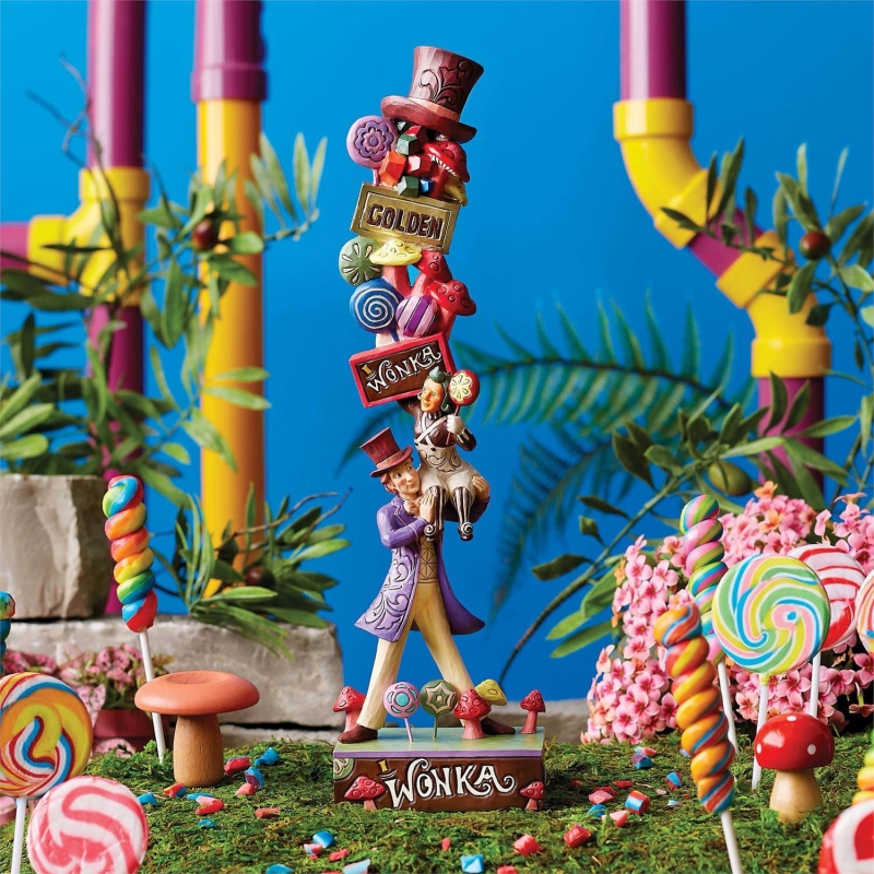 Willy Wonka with Stacked Icons 12" Tall Statue - Click Image to Close