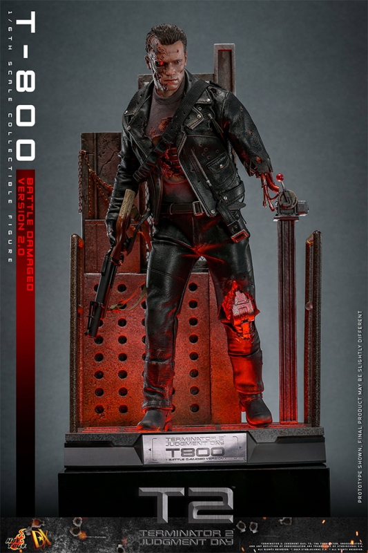 Terminator 2: Judgement Day T-800 Battle Damage 2.0 1/6 Scale Figure by Hot Toys - Click Image to Close