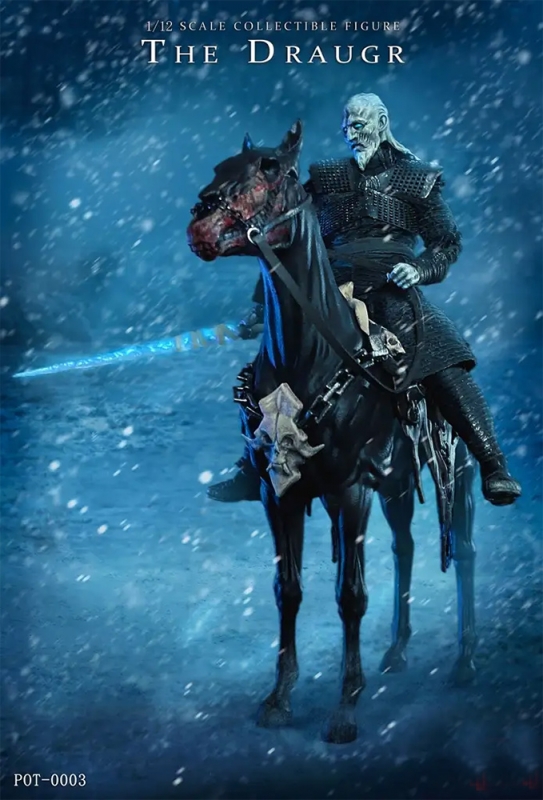 White Walker Zombie Draugr 1/12 Scale Figure With Horse LIMITED EDITION - Click Image to Close