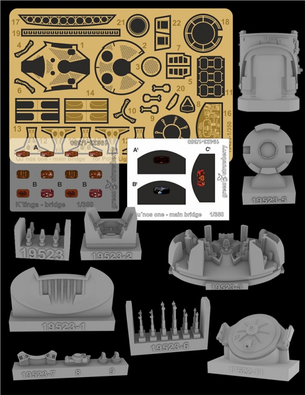 Star Trek Klingon Kronos One Main Bridge Detail Set for 1/350 Scale Polar Lights Model Kit Photoetch, Resin, Print and Foil - Click Image to Close