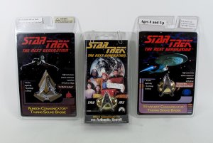 Star Trek TNG Talking Sound Communicator Badge Set of 3