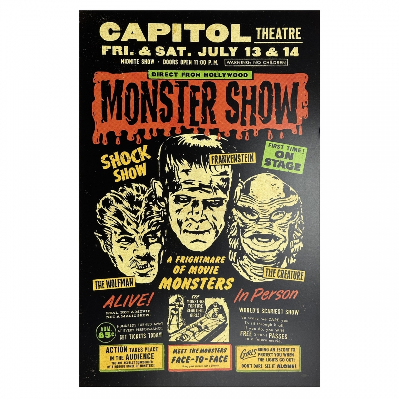 Hollywood Monster Show Poster - Black - Click Image to Close