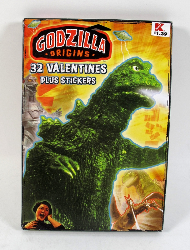 Godzilla Origins Box Set of 32 Valentines Cards and Stickers by American Greetings 2004 - Click Image to Close