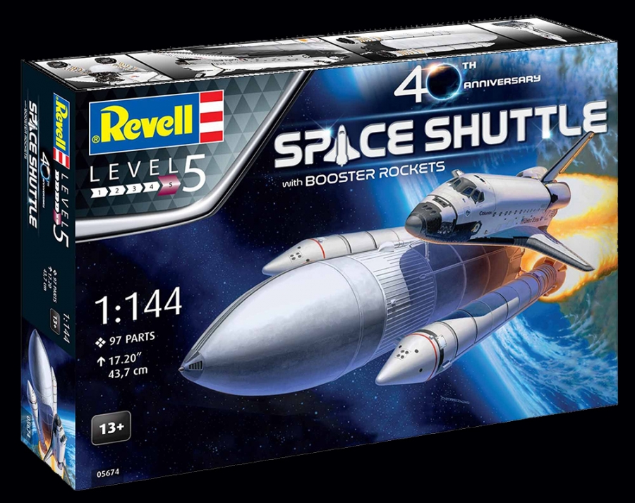 Space Shuttle with Booster Rockets 40th Anniversary 1/144 Scale Model Kit by Revell - Click Image to Close