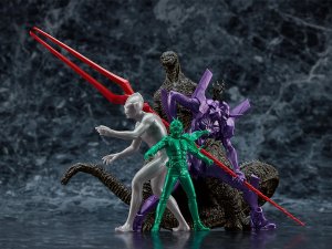 Shin Japan Heroes Universe PLAMAX MF-87 Figure Model Kit Set Godzilla, Ultraman, Evangelion and Kamen Rider