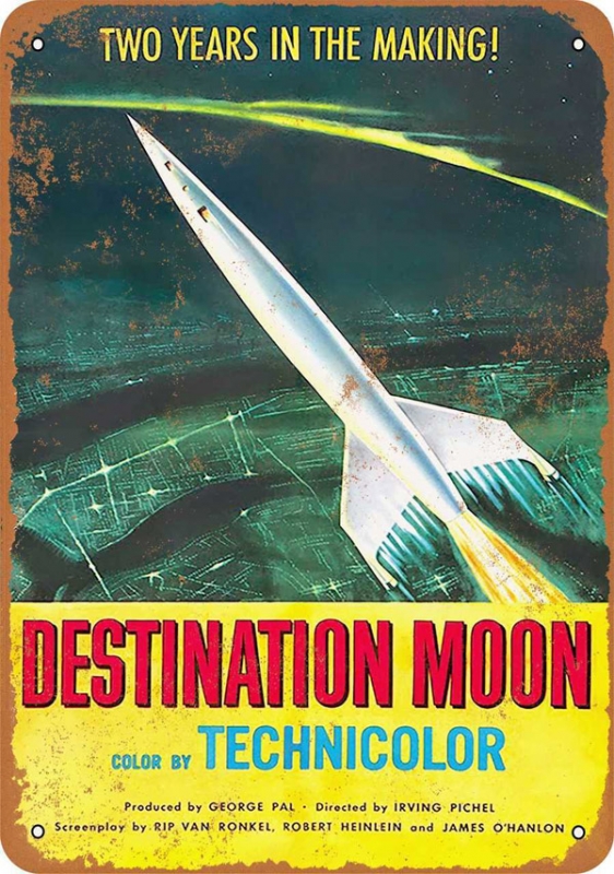 Destination Moon 1950 Movie Poster Metal Sign 9" x 12" - Click Image to Close