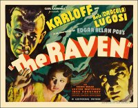 Raven, The 1935 Style "A" Half Sheet Poster Reproduction Bela Lugosi and Boris Karloff