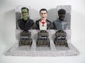 Universal Monsters Legacy Busts and DVD Set 2004 Dracula, Frankenstein and The Wolf Man