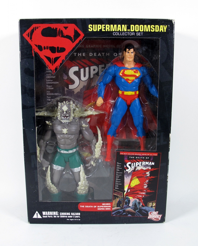 Superman Vs Doomsday Collector Set The Death Of Superman Graphic Novel and Figures - Click Image to Close