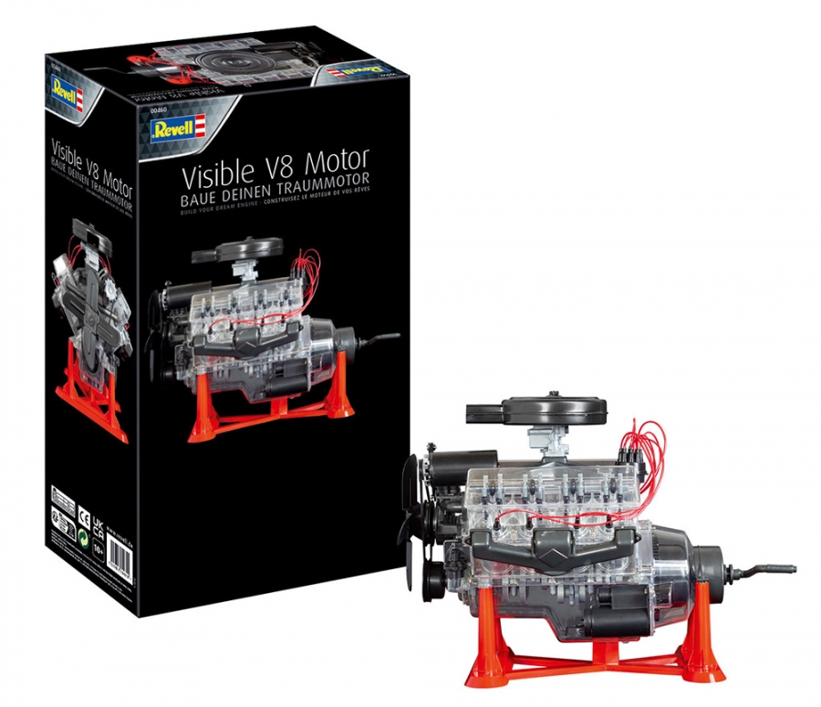 Visible V-8 Engine Model Kit 1/4 Scale Model Kit by Revell Germany - Click Image to Close