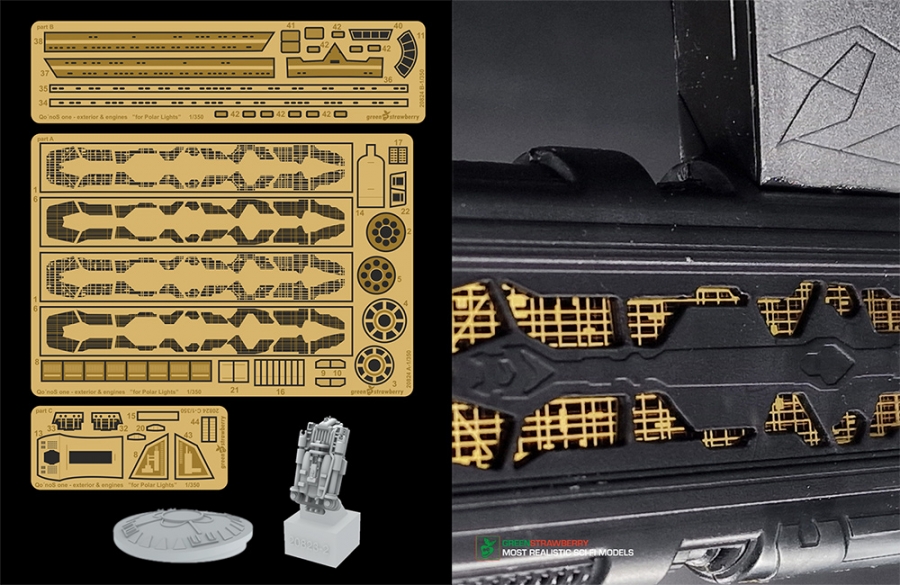 Star Trek Klingon Kronos One Exterior and Engine Detail Set for 1/350 Scale Polar Lights Model Kit - Click Image to Close