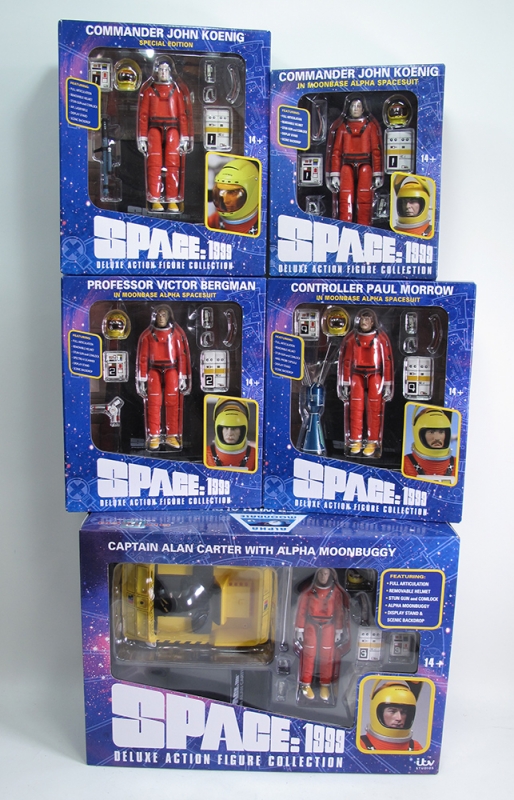 Space: 1999 Complete Action Figure Collection by Sixteen 12, Alan Carter with Moon Buggy, Victor Bergman, Paul Morrow, Commander Koenig and Koenig Special Edition - Click Image to Close