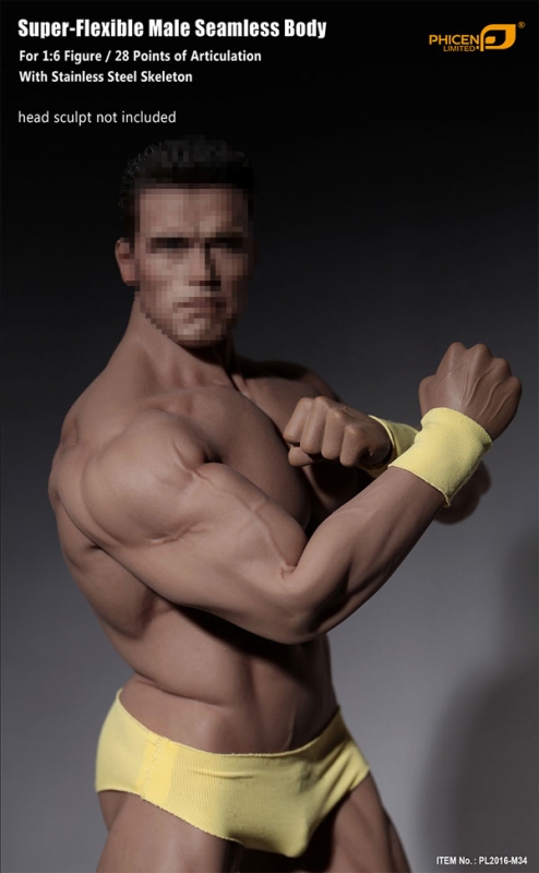 Male Body Seamless 1/6 Scale Super Flexible Muscular Version by Phicen - Click Image to Close