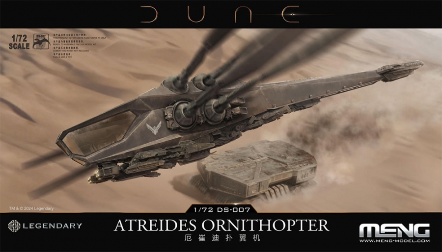 Dune (2021) Atreides Ornithopter 1/72 Scale Model Kit by Meng - Click Image to Close