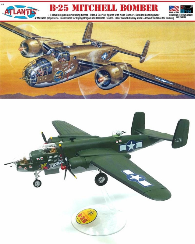 B-25 Mitchell Bomber Flying Dragon 1/64 Scale Model Kit Aurora Reissue B-25  Mitchell Bomber Flying Dragon 1/64 Scale Model Kit Aurora Reissue [181AT15]  - $19.99 : Monsters in Motion, Movie, TV Collectibles
