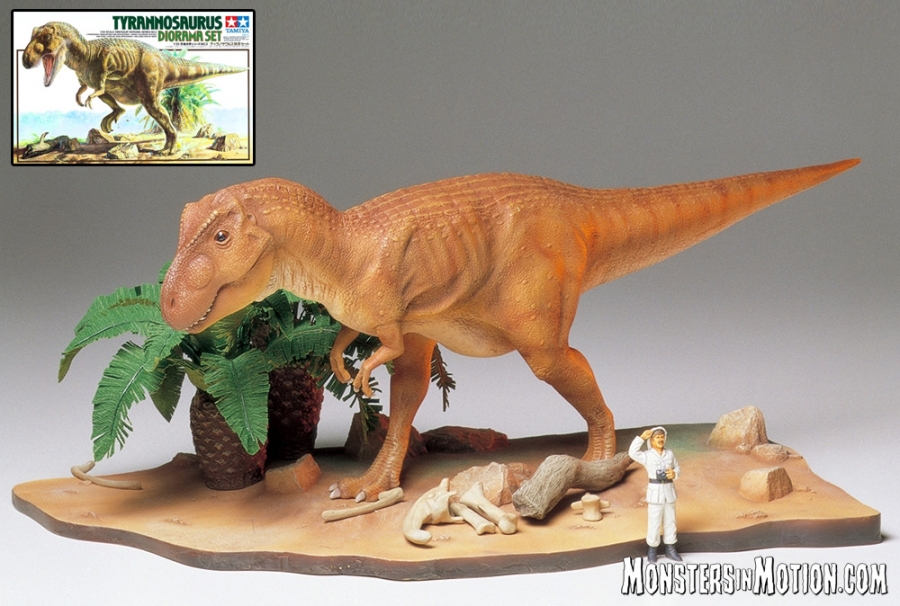 Tyrannosaurus Dinosaur Diorama Set 1/35 Scale Model Kit by Tamiya Japan - Click Image to Close