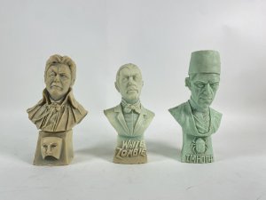 Legends of Cinema 3pc Resin Busts: Phantom of the Opera (1943), White Zombie (1932), The Mummy (1932)