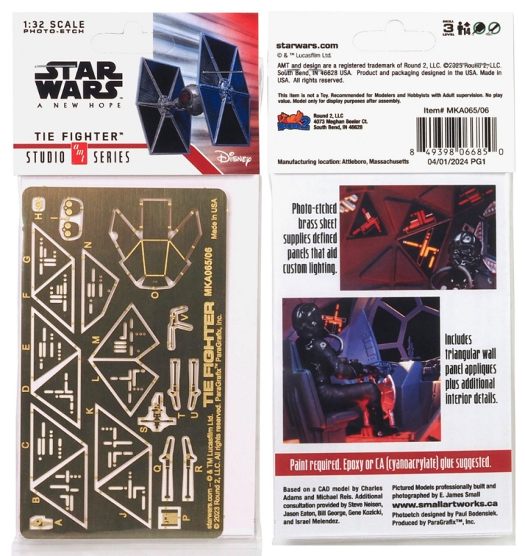 Star Wars TIE Fighter 1/32 Scale AMT Photoetch Detail Set - Click Image to Close