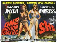 One Million Years BC and SHE - 1969 - British Quad Double-Bill Poster - 30X40