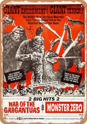 War of the Gargantuas / Godzilla Monster Zero 1966 10" x 14" Metal Sign