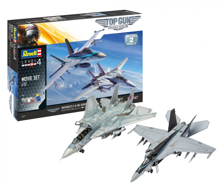 Top Gun Maverick 1/72 Scale Movie Gift Set Model Kit F-14D Super