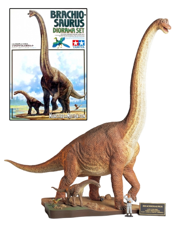 Brachiosaurus Dinosaur Diorama Set 1/35 Scale Model Kit by Tamiya Japan - Click Image to Close