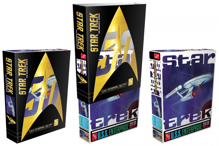 Star Trek U.S.S. Enterprise NCC-1701 1/650 Scale 50th Anniversary Model Kit - Click Image to Close