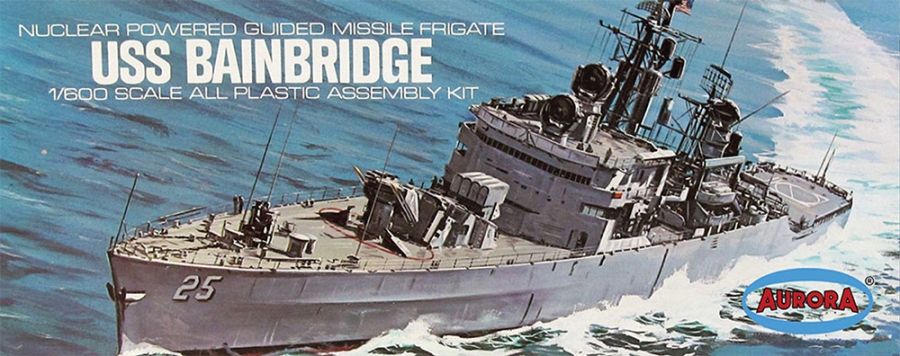 USS Bainbridge Nuclear Powered Gudide Missile Frigate 1/600 Scale Aurora Re-Issue Model Kit by Atlantis - Click Image to Close