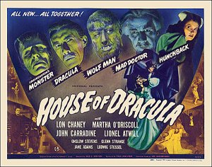 House of Dracula 1945 Half Sheet Poster Reproduction