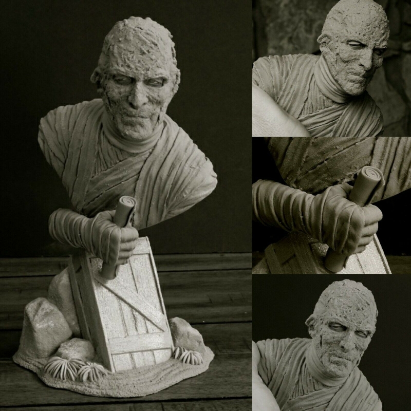 Mummy (1959) Christopher Lee 1/4 Bust Model Kit - Click Image to Close