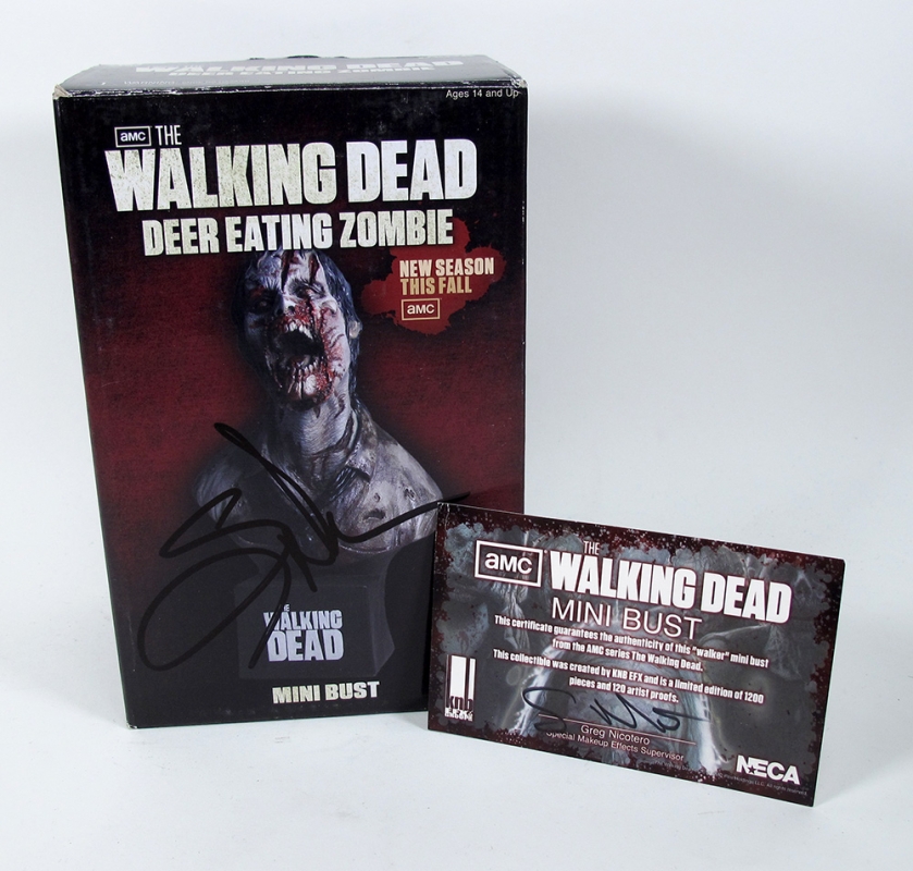 Walking Dead Deer Eating Zombie Bust Autographed KNB EFX Greg Nicotero SDCC 2011 Exclusive - Click Image to Close