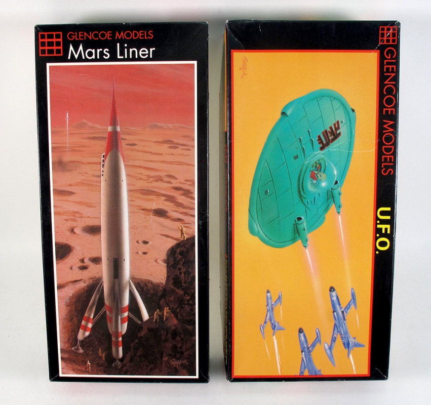 Glencoe Mars Liner and U.F.O Flying Saucer Plastic Model Kits - Click Image to Close