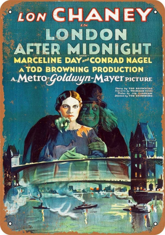 London After Midnight Lon Chaney Metal Sign 9" x 12" - Click Image to Close