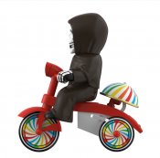 Misfits Crimson Ghost Fiend Super Cycle Tricycle Toy (Black W/Red Trike)