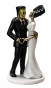 Frankenstein and Bride Skeletons in Love Figure